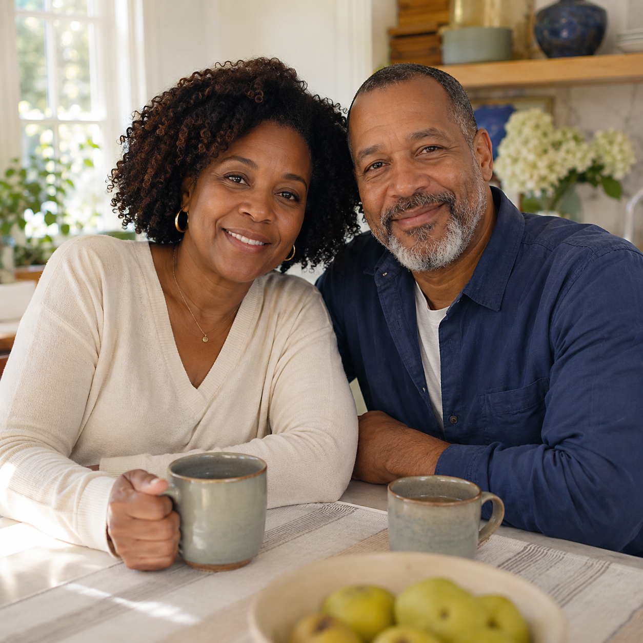 Joan and Ray with their mugs